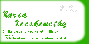 maria kecskemethy business card