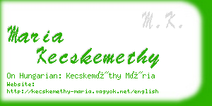 maria kecskemethy business card